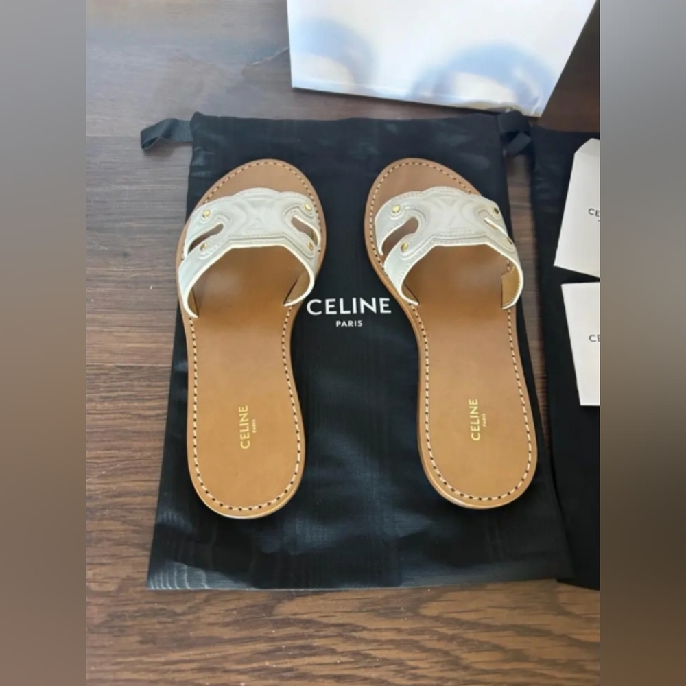 Celine Triomphe Slide Sandals - Picture 5 of 8